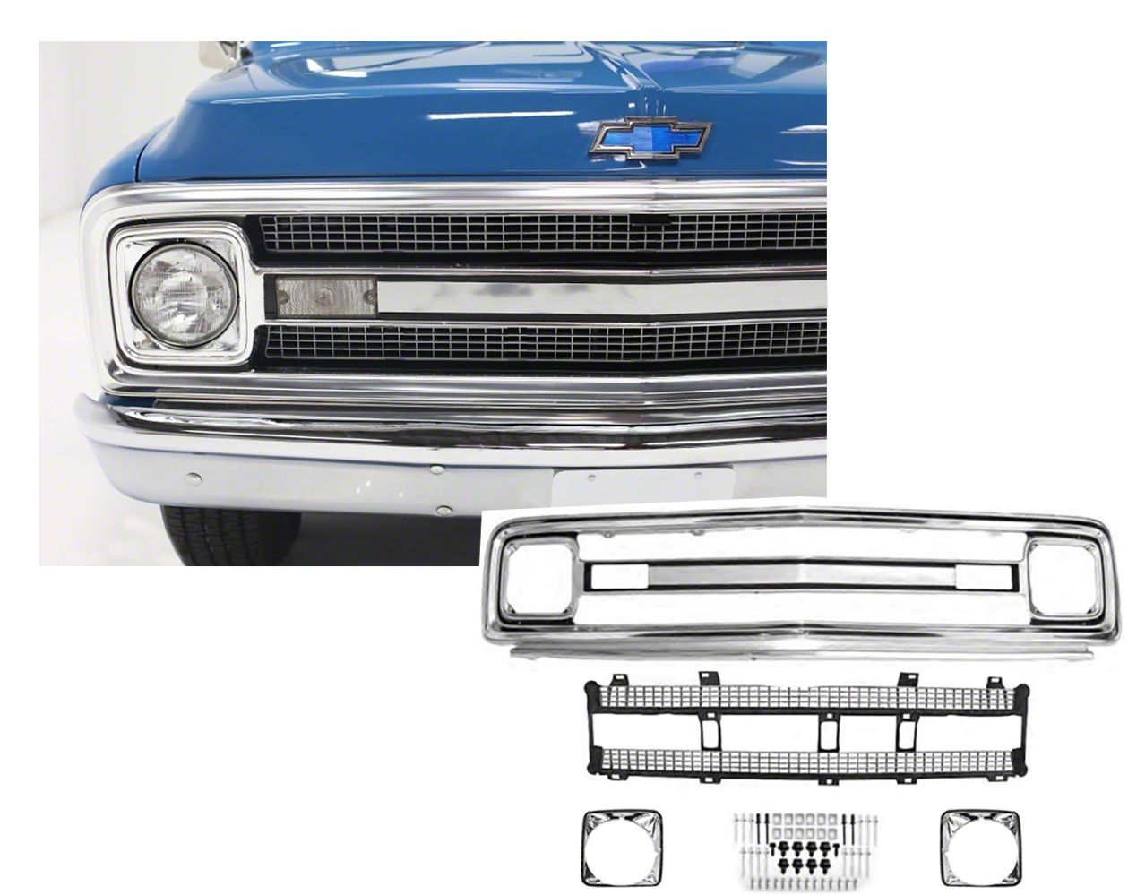 Ecklers Chevy Truck Front Grille Kit With Black Insert Good Quality