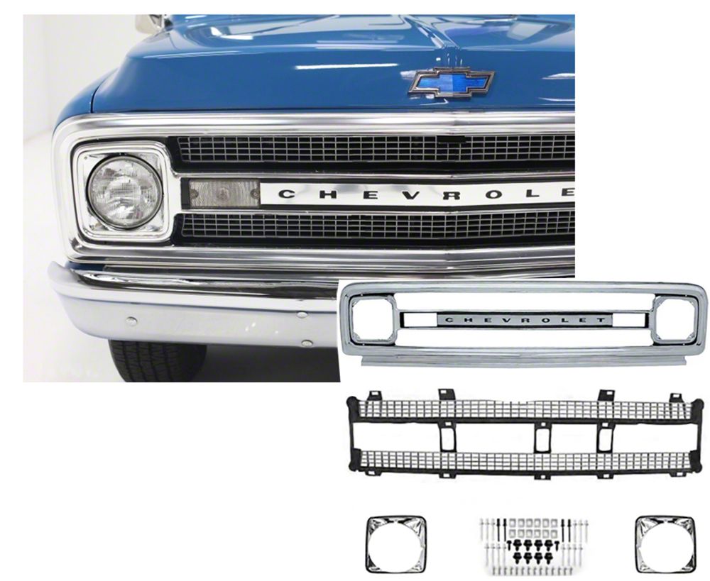 69-70 Chevy C10 Camioneta Frontal Transparente LH Parrilla Señal De