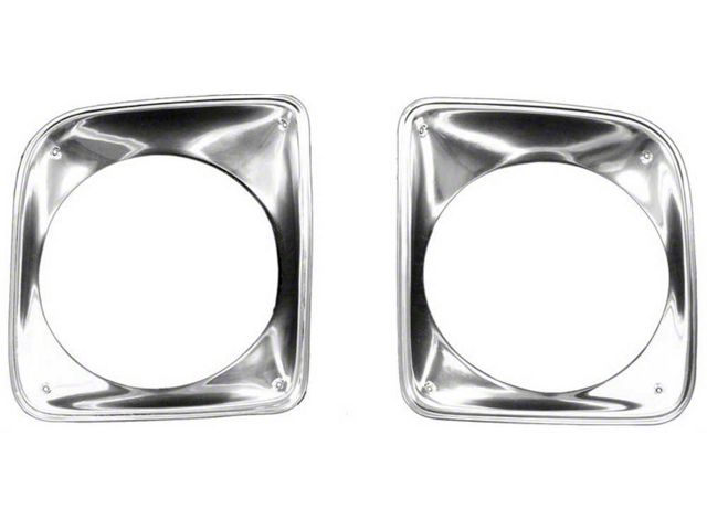 Chevy Truck Headlight Bezels, Aluminum, 1967-1968