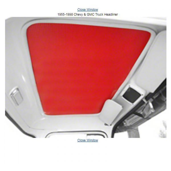 Chevy GMC Truck Headliner Standard Cab Original Style Uncovered With Factory Headliner Silverado Sierra 1973 1987