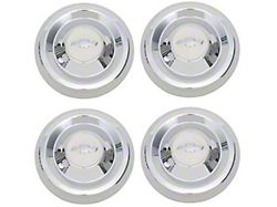 Chevy Truck Hub Cap Set, Chrome, With Bombay Ivory Painted Details, 1955-1956