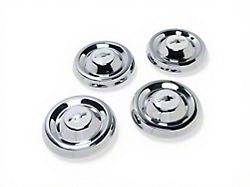 Chevy Truck Hub Cap Set, Chrome, With Bombay Ivory Painted Details, 1955-1956 