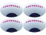 Chevy Truck Hub Cap Set, Polished Stainless Steel, With RedPainted Details, 1947-1953