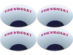 Chevy Truck Hub Cap Set, Polished Stainless Steel, With RedPainted Details, 1947-1953