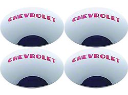Chevy Truck Hub Cap Set, Polished Stainless Steel, With RedPainted Details, 1947-1953