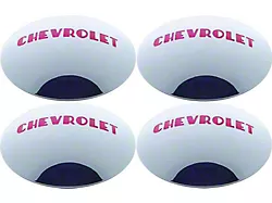 Chevy Truck Hub Cap Set, Polished Stainless Steel, With RedPainted Details, 1947-1953