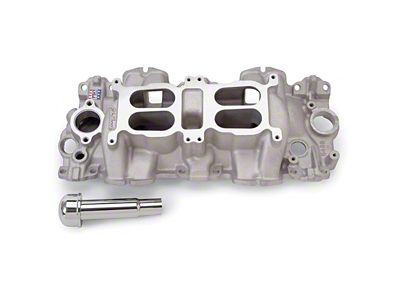 Chevy Truck Intake Manifold, 348 & 409ci, Dual-Quad, Large Port, Aluminum, Edelbrock, 1958-65