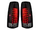LED Tail Lights; Black Housing; Smoke Red/Clear Lens (88-98 C1500, C2500, C3500, K1500, K2500, K3500)