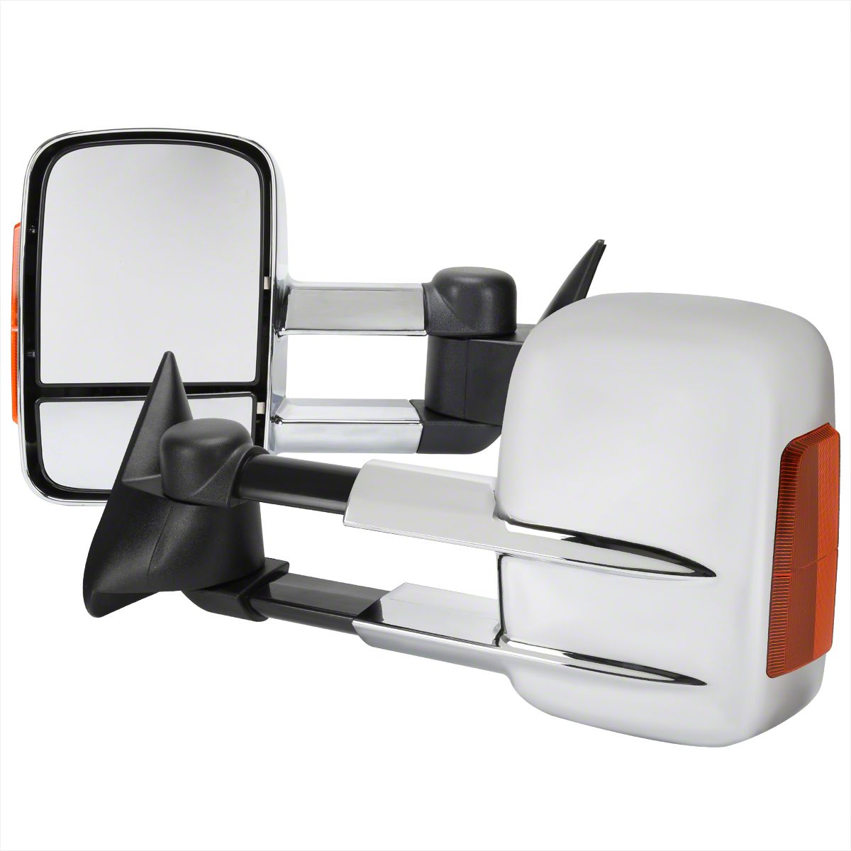 Schefenacker Mirror Ecklers Manual Extendable Towing Mirrors with LED Amber Smoked Turn ...