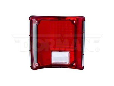 OE Style Tail Light; Chrome Housing; Red/Clear Lens; Driver Side (73-86 C10, K10, K20)