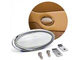 Oval LED Interior Dome Light Courtesy Map; Billet Chrome (Universal; Some Adaptation May Be Required)