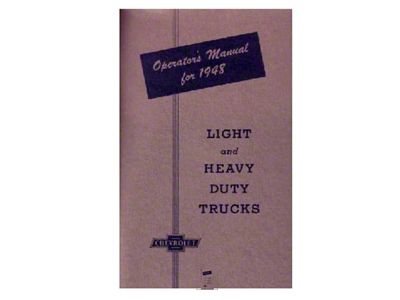 1948 Chevy Truck Owners Manual