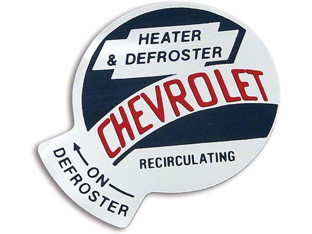 Recirculation Heater and Defroster Decal (55-59 Chevrolet Truck)