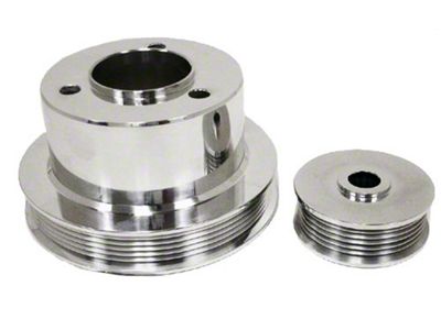 Chevy Truck Serpentine Pulley Set, Polished Aluminum, 1988-1993