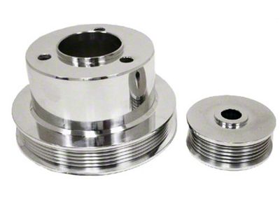 Chevy Truck Serpentine Pulley Set, Polished Aluminum, 1988-1993