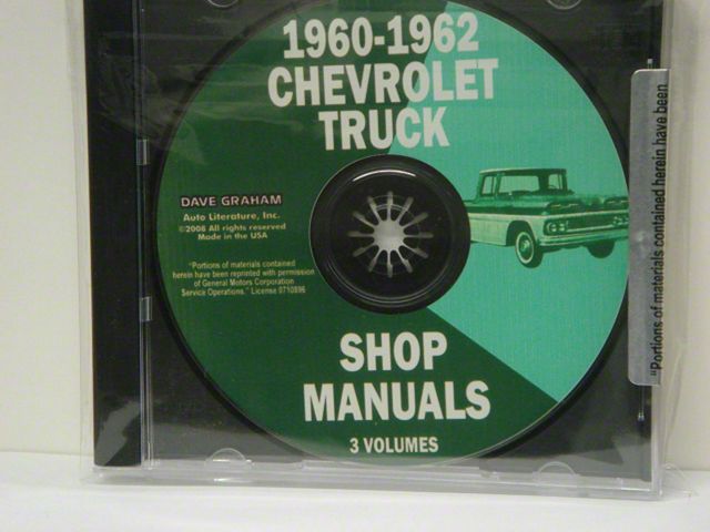 1960-1962 Chevrolet Truck Shop Manuals; 3 Volumes (CD-ROM)