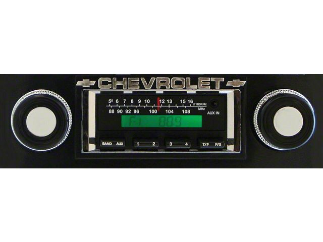 Chevy Truck Stereo,KHE300,AM/FM,200 Watts, Black Face,1967-1972