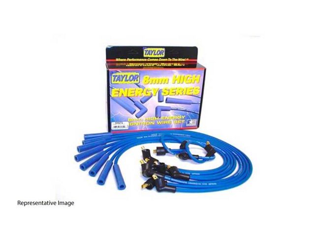 Chevy Truck - Truck Taylor Plug Wires, Stainless Steel, Braided Covering, 8mm, For 350 & 400 SB, Blue, 1976-1980