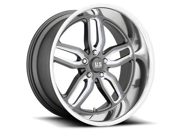 Chevy-GMC Truck US Mags U129 C-Ten Wheel, 5x5 Bolt Pattern, 1mm Offset, Gun Metal Milled, 22x8.5