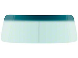 Front Windshield Glass with Built-In Antenna and without Mirror Bracket; Light Gray Tint with Blue/Green Upper Shaded Band (73-86 C/K10)