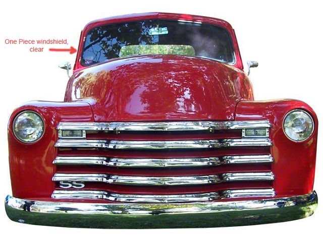 Chevy Truck Windshield, One-Piece, Clear, 1947-1953