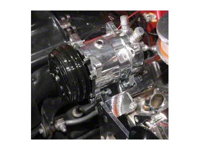 Chevy V-Belt Air Conditioning Compressor, Polished, Sanden,1955-1957