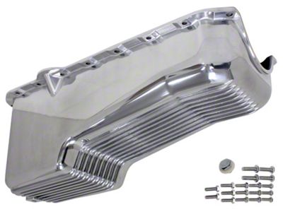 Chevy V8 Small Block Aluminum Stock Capacity Oil Pan, Retro Finned