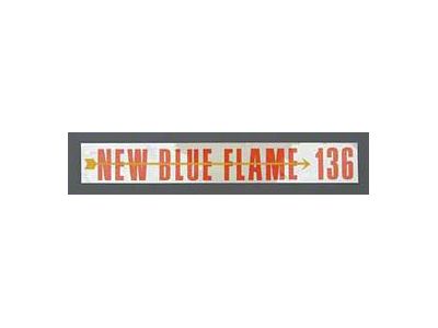 Chevy Valve Cover Decal, 6-Cylinder, Blue Flame 136, 1955