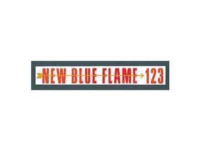 Chevy Valve Cover Decal, Blue Flame, 235ci, 123hp, 6-Cylinder, 1955