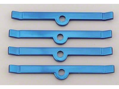 Chevy Valve Cover Hold Down Tabs, Steel, Powder Coated Blue,Small Block, 1955-1957