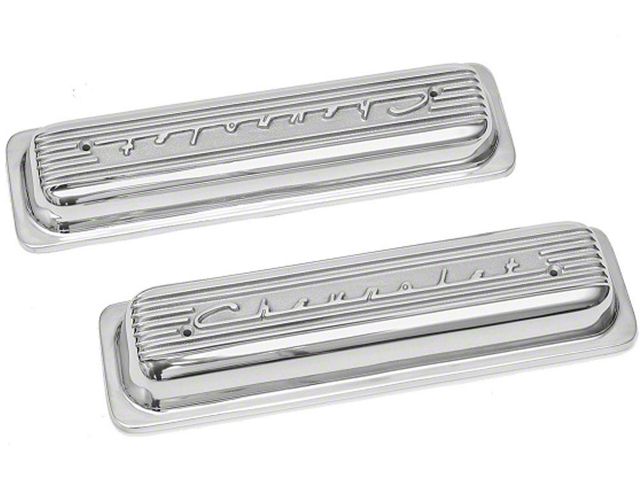 Chevy Valve Covers, Classic-Style, Aluminum, Polished, 1955-1957