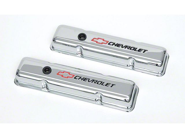 Valve Covers,SB,Short,Chrome,w/Chevy Script & Bowtie,55-72