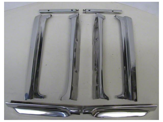 Chevy Vent Window Area Stainless Steel Molding Set, Used, Convertible, 1955