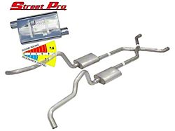 Chevy Wagon Pypes Dual Exhaust System, 2.5, Street Pro Mufflers, Crossmember Back W/X-Pipe, 1955-1957