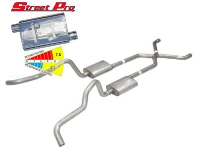 Chevy Wagon Pypes Dual Exhaust System, 2.5, Street Pro Mufflers, Crossmember Back W/X-Pipe, 1955-1957