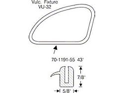 Weatherstripping, Fixed Rear Quarter Windows, 150 Coupe (1949-1952 Fleetline; 1949-1952 Styleline Deluxe)