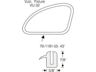 Chevy Weatherstripping, Fixed Rear Quarter Windows, 150 Coupe, 1949-1952