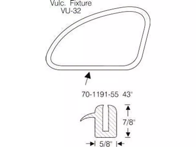 Chevy Weatherstripping, Fixed Rear Quarter Windows, 150 Coupe, 1949-1952