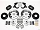 Chevy Wilwood Front Disc Brake Kit, Black Anodize 4 Piston Caliper,Plain Face Rotor,12.19, Forged Dynalite Pro Series 1955-1957