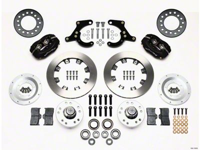 Chevy Wilwood Front Disc Brake Kit, Black Anodize Caliper,Plain Face Rotor,11.75, Forged Dynalite Pro Series 1955-1957