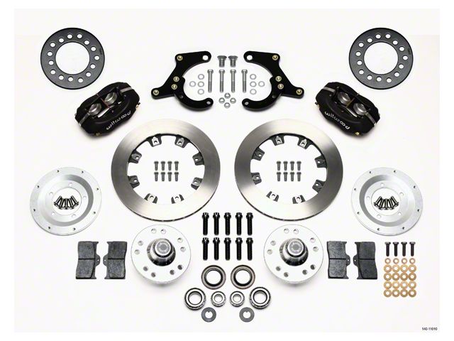 Chevy Wilwood Front Disc Brake Kit, Black Anodize Caliper,Plain Face Rotor,11.75, Forged Dynalite Pro Series 1955-1957