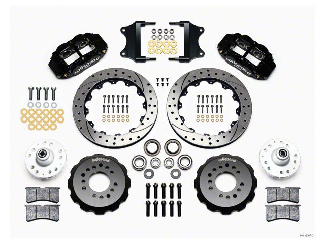 Ecklers Wilwood Front Disc Brake Kit, Drop Spindle, Black Powder Coat ...