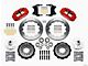 Chevy Wilwood Front Disc Brake Kit, Drop Spindle, Red Powder Coat Caliper, GT Slotted Rotor,12.88, Forged Superlite 6R Big Brake Series 55-57