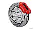 Chevy Wilwood Front Disc Brake Kit, Drop Spindle, Red Powder Coat Caliper, SRP Rotor,12.19, Forged Dynalite Big Brake Series 55-57