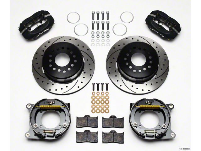 Chevy Wilwood Rear Parking Brake Kit, Dynalite Pro Series, 12.19 Solid Rotor, 1955-1957