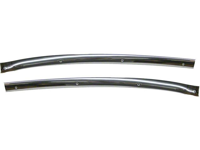 Chevy Windshield Garnish Moldings, Inner, Stainless Steel, Convertible, 1955-1957 (Bel Air Convertible)