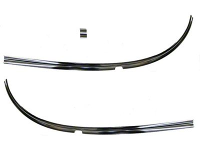Chevy Windshield Garnish Moldings, Lower, Stainless Steel, 1955-1956