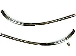 Chevy Windshield Garnish Moldings, Lower, Stainless Steel, 1957
