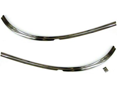 Chevy Windshield Garnish Moldings, Lower, Stainless Steel, 1957