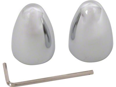 Chrome Bullet Style Wiper Shaft Covers, For 5/8 Shafts (60-69 Comet; 60-70 Falcon; 61-65 Falcon Sedan Delivery)